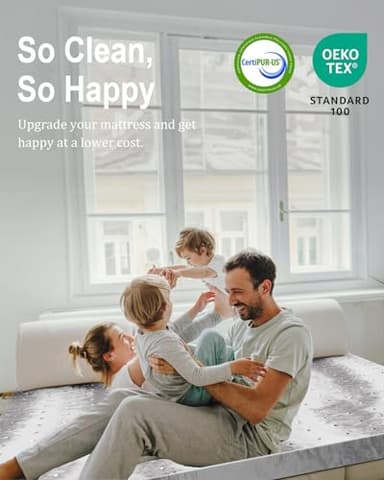 BedsPick 2 Inch Mattress Topper Twin XL Memory Foam, Mattresses Pad Extra Long Twin Charcoal Infused, Soft College Dorm Bed Toppers, CertiPUR-US and Oeko-Tex Standard 100 Certified - Image 8