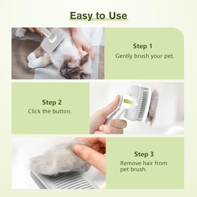 Pecute Self-Cleaning Slicker Brush for Dogs, Cats, Lightweight Dog Brush for Shedding Massaging Grooming, Cat Brush Gently Removes Loose Fur Undercoat for Small Dogs Cats Rabbits of All Hair Types - Image 7