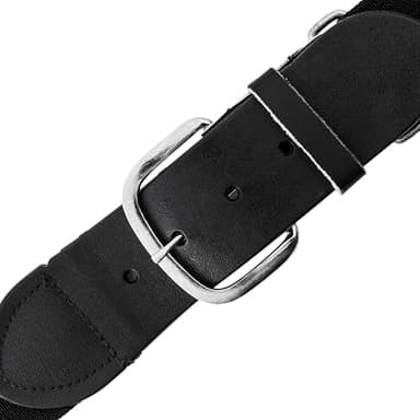 Champion Sports Baseball/Softball Uniform Belt - Comfort Nylon Stretch Fit Uniform Belt - Durable Leather Tab - Adult "22-46 Inches" - Black - Image 7