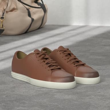 Cole Haan Men's Grand Crosscourt II Sneaker, tan leather burnished, 7 Medium US - Image 2