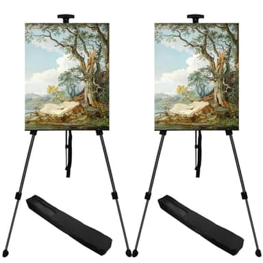 Ns Jymb Art Easel Stand for Displaying - 66 Inch Height Adjustable Aluminum Metal Easels for Wedding Sign Display and Drawing & Outdoor and Portable for Adults - Sturdy and Painting,2-Pack. - Image 1
