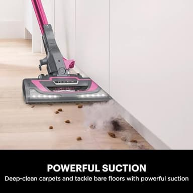 Shark HV371 Rocket Pro DLX Corded Stick, Removable Hand Vacuum, Advanced Swivel Steering, XL Cup, Crevice Tool, Upholstery Tool & Anti-Allergen Dust Brush, Fuchsia, Capacity - Image 3