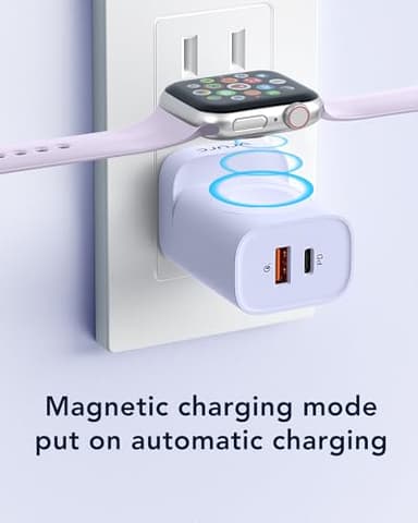 VRURC Charger for Apple Watch, USB C Wall Charging Block for iPhone, 20W Fast Charging,Foldable Plug Travel Essential Charger for iWatch Ultra/SE/10/9/8/7/6/5/4/3/,iPhone 16 15 14 13,Android-Purple - Image 7