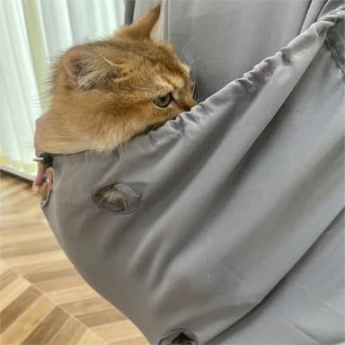 OldSerenWay Pet Carrier Apron with Holes, Hands-Free Shoulder Sling Cat Hugging Carrying Holding Suit with Adjustable Sleeping Bag for Avoiding Hair Sticking - Image 6