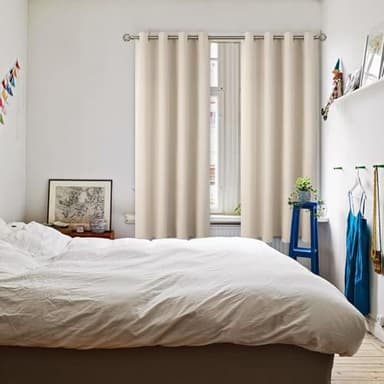 BGment Blackout Curtains - Grommet Thermal Insulated Room Darkening Bedroom and Living Room Curtains, Set of 2 Panels (52 x 63 Inch, Champagne) - Image 2