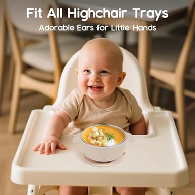 Bella's Friends Stainless Steel and Silicone Baby Bowls with Suction 3 Pack, 4.3” for Toddlers Kids Feeding, Non-Slip, Non-Toxic, Mess-Free, Dishwasher Safe, Fit High Chair Size, beige green blue - Image 6