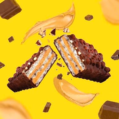 FITCRUNCH Wafer Protein Bars, 16g of Protein & 3g of Sugar (9 Bars, Chocolate Peanut Butter) - Image 4