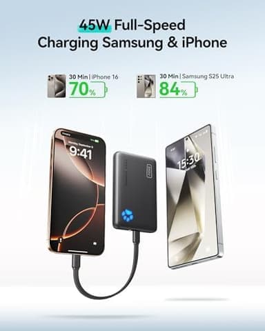 INIU Portable Charger, Ultra Slim 10000mAh 45W PD Power Bank, USB C in&Out Fast Charging Battery Pack, Travel Essential Phone Powerbank Compatible with iPhone 17 16 15 Samsung S22 S21 Google iPad etc - Image 4