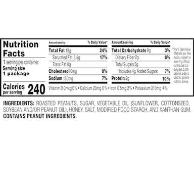 Nut Harvest, Honey Roasted Peanuts,1.375 oz Bag, (36 Pack) - Image 3