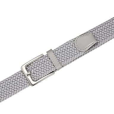 BSLLNEK Elastic Braided Belt, 1 3/8", Woven Stretch Belt for Golf Casual Jeans Shorts Pants (Gray, Medium (33-36" Waist)) - Image 5