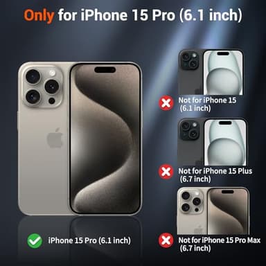 SUPFINE Magnetic for iPhone 15 Pro Case (Compatible with MagSafe) (Military Grade Drop Protection) Translucent Matte Shockproof Phone Cover, Black - Image 2