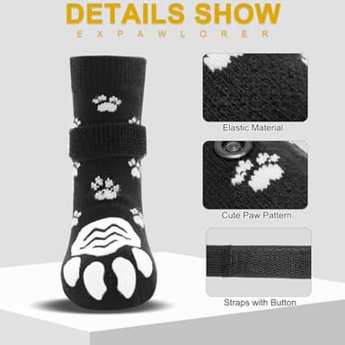 EXPAWLORER Dog Socks to Prevent Licking Paws, Dog Paw Protector with Strong Traction Control on Hardwood Floors Anti Slip, Dog Booties, Dog Shoes for Small Medium Large Senior Dogs - Image 2