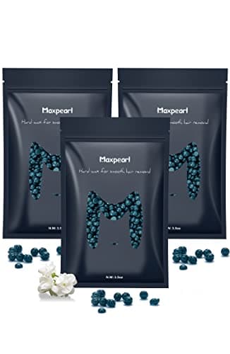 Maxpearl Hard Wax Beads, 300g Hair Removal Wax Beans for Brazilian Bikini, Face, Eyebrows, Underarms, Arms, Chest, Back, Legs, Pack of 3 - Image 1
