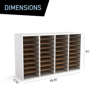 Safco Wooden Paper and Mail Organizer for Home Office and Classroom, Adjustable Shelves and Stackable - Image 3