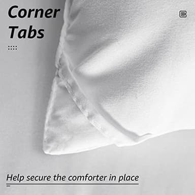 HYLEORY All Season Full Size Bed Comforter - Cooling Goose Down Alternative Quilted Duvet Insert with Corner Tabs - Winter Warm - Machine Washable - White - Image 5