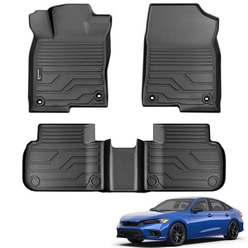 PARTZER Floor Mats for Honda Civic 2022-2026 Sedan Hatchback Si (Include Sport), 2nd Row with&Without USB Port, for Acura Integra 2023-2025, All Weather TPE Protection Floor Liners Accessories - Image 1