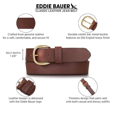 Eddie Bauer Women Casual Belts with Durable Metal Buckle, Classic Leather-Brown, XX-Large - Image 6