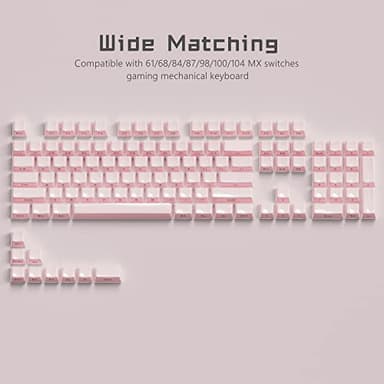 Womier Jelly Keycaps-Crystal Cute Keycaps Pink 60 65 75 100 Percent, Side Printed Elegant Key caps Custom113 Keys, OEM Profile for 61/68/84/87/98/100 Cherry Gateron MX Mechanical, Pink - Image 6