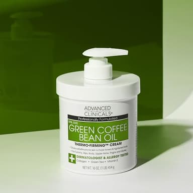 Advanced Clinicals Green Coffee Bean Thermo - Firming Body Lotion | Caffeine Infused Collagen Cream Moisturizer & Body Cream For Women, Stomach, Legs, & To Improve Look Of Textured Crepey Skin, 16 Oz - Image 7