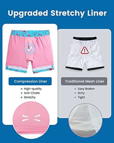 maamgic Swim Trunks Men 2 in 1 Mens Bathing Suit 7 Inch Quick Dry Mens Swimming Trunks with Zipper Pockets - Image 3