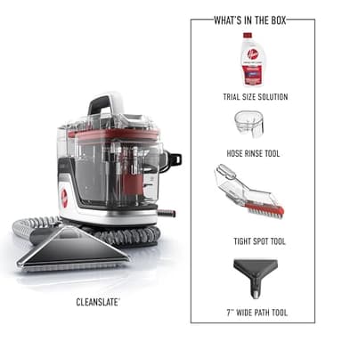 Hoover CleanSlate Plus Portable Carpet + Upholstery Spot Cleaner Machine, Powerful Suction with Versatile Tools, Pet Stain Remover, Car and Auto Detailer, Pair with Hoover Carpet Cleaner Solution - Image 9