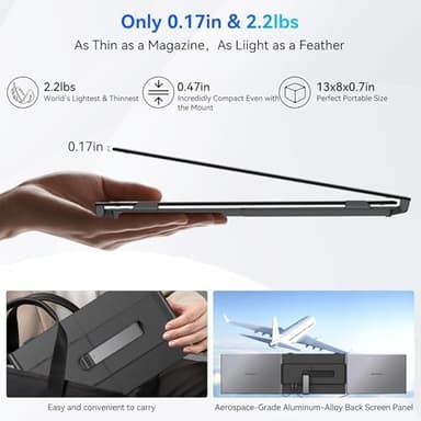 Blackview DCM6 Triple Laptop Screen Extender,14" 1080P FHD IPS Portable External Screen,Two Cable USB C Travel for 13-17'' Laptop,Plug & Play Compatible with Windows/Mac/Chrome OS and Mobile Devices - Image 4