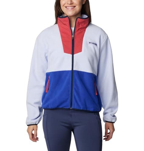 Columbia Women's Sequoia Grove Full Zip Fleece, Snowdrift/Clematis Blue, X-Large - Image 1