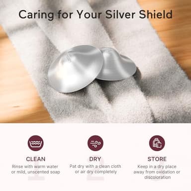 Momcozy 999 Silver Nursing Cups, Hole-Free Design, 999 Silver Nipple Shields, Breastfeeding Essentials, Silver Nipple Shields for Breastfeeding Newborns, Metal Nipple Shields, Regular Size - Image 8