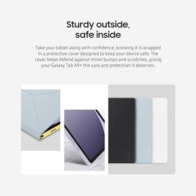 SAMSUNG Galaxy Tab A9+ Book Cover, Tablet Protector Case, Foldable Stand with Landscape and Portrait Modes, Protective Against Bumps and Scratches, Auto Screen On/Off, US Version, White - Image 5