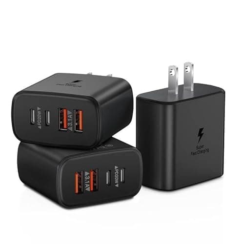 3-Pack USB C Charger Block, 40W 4-Port Type C Fast Charging Block Dual USBC Power Adapter Multiport Wall Plug Multiple USB Charger Block Cube for iPhone 16 15 14 13 12 11 Pro Max Plus XS XR,Samsung - Image 1