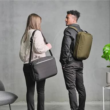 ALPAKA Elements Tech Brief Pro 12L -3-in-1 Recycled Fabric Laptop Briefcase Backpack for 16" Laptop, Anti-Theft Secure with Luggage Pass-Through, Water-Resistant, Fits Tech & Business Essentials,Black - Image 7