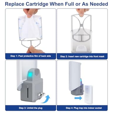 Flying Insect Trap for Indoors: Light Trap Captures Fruit Flies, Gnats, and Houseflies, BUG PARKING 1 Device and 3 Refills Silent Bug Catcher with UV Light for Indoor-Plants, Kitchen - Image 9