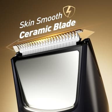 LGTGH Body Hair Trimmer for Men: Pubic Hair Trimmer with Mirror & LED Light - Electric Ball Shavers with Ceramic Blades & Travel Lock - Body Groomer IPX7 Waterproof Wet/Dry Use for Groin/Legs/Chest - Image 3