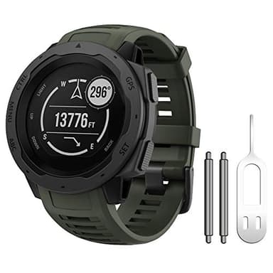 NotoCity for Garmin Instinct Band, Soft Silicone Replacement Watch Strap Compatible with Garmin Instinct 2/ Solar/Tactical(Army Green) - Image 1