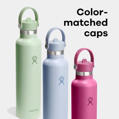 Hydro Flask Water Bottle - Insulated Stainless Steel - Straw Lid, Non Spill, Leakproof 24 Oz Trillium Pink - Image 6