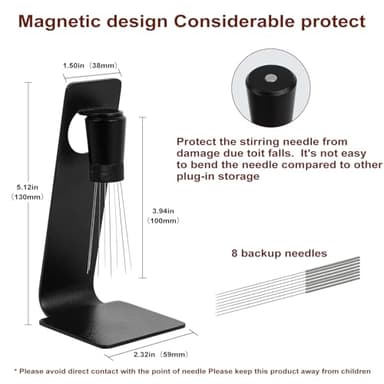 WDT Tools Espresso Puck Screen, 58mm Espresso Accessories Kit - 150μm Puck Screen Set, 0.25mm 316 Stainless Steel 8 Needles Coffee Distribution Stirrer, 58mm Portafilter Dosing Ring for Barista Black - Image 7