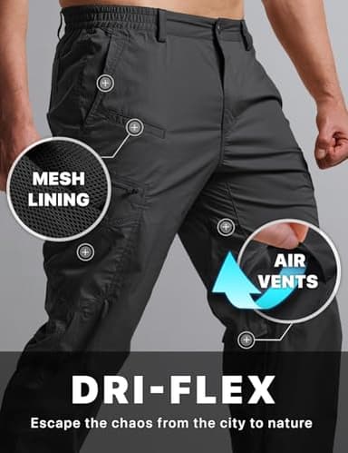 CQR Men's Quick Dry Tactical Pants, Water Resistant Outdoor Pants, Lightweight Stretch Cargo Work Hiking Pants, Runyon Cargo Pants Black, 40W x 30L - Image 4