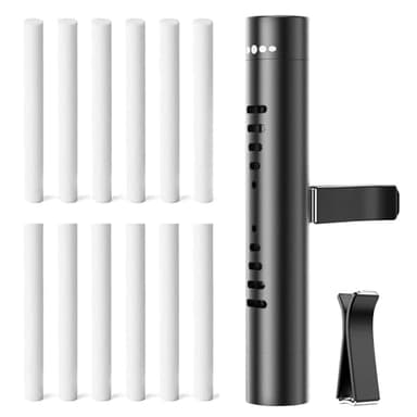 QECQEC 2pcs Car Perfume Diffuser With 12 Odorless Refill Sticks,Essential Oil Car Diffuser Suitablefor:Car,Bathroom,OfficeScenario,Cloakroom,Bedrooms,Birthday(Black) - Image 8