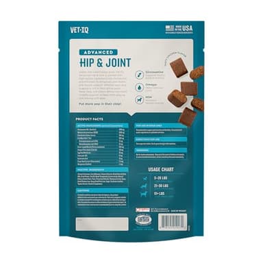VetIQ Advanced Hip & Joint Chews For Dogs, 60 Count, Chicken Flavored Supplements Made with Glucosamine, Omega 3’s, Chondroitin, MSM & Green Lipped Mussel, Increases Mobility & Maintains Muscles - Image 8