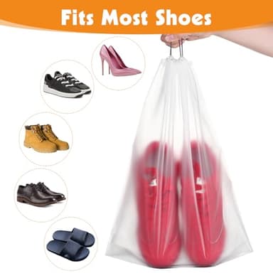 25 Pack Shoe Bags for Travel, 15.7" x 11.8" Large Clear Travel Shoe Bag Vacation Essentials Cruise Essentials Portable Drawstring Packing for Men & Women - Image 4