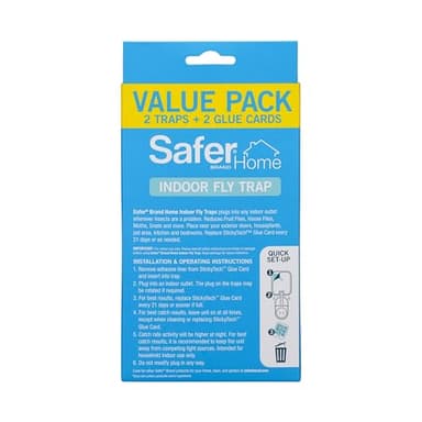 Safer Home Indoor Plug-in Fly Trap - SH502-2SR - Effective Fruit Fly Traps for Indoors, Gnat Traps for House Indoor, 800 Total Sq Ft Protection - 2 Devices + 2 Glue Cards - Image 9