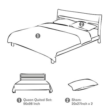 Travan 3-Piece Queen Quilt Sets with Shams Oversized Bedding Bedspread Reversible Soft Coverlet Set, Queen Size - Image 6