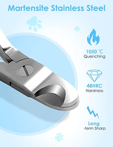 Gobeigo Upgrade Wide Open Dog Nail Clippers for Large Dogs Cut Like Butter, Heavy Duty Dog Nail Trimmer Full Metal Razor Sharp Professional for All Dogs Cats with Thick Toenail - Image 2