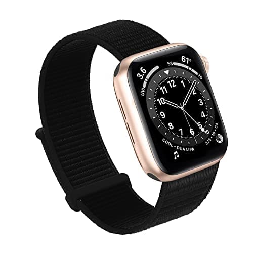 Bifeiyo Compatible with Apple Watch Bands Women Men 46MM 45MM 44MM 42MM 41MM 40MM 38MM,Nylon Sport Loop Strap for iWatch Series 10 9 8 7 6 5 4 3 2 1 SE Ultra(44/45/46/49/S3-42mm,Black) - Image 1