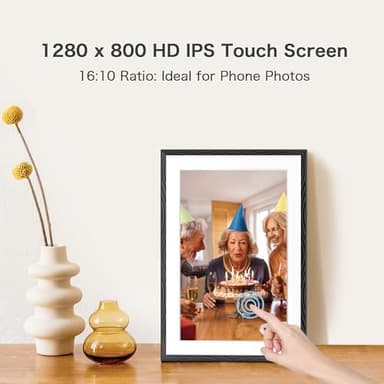 Digital Picture Frame, 10.1'' Frameo Digital Frame Wifi, 32GB Memory, 1280*800 HD Touch Screen Digital Photo Frame, Wall Mountable, Auto-Rotate, Share Instantly, Wedding, Birthday Gifts for Women, Mom - Image 5