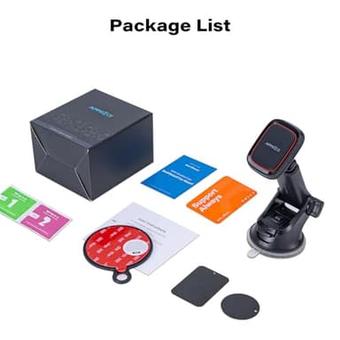 APPS2Car Magnetic Phone Mount for Car, Dashboard & Windshield Suction Cup Holder with Telescopic Arm, Requires Metal Plate (Included), Universal Fit for iPhone & Android Smartphones - Image 8