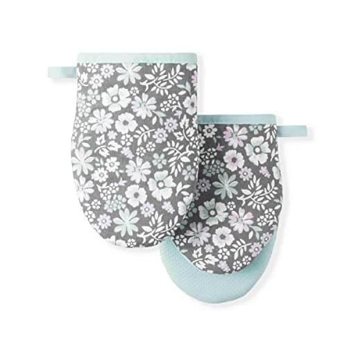 Martha Stewart Printed Mini Oven Mitt Set, 5.5"x8", Ditsy Floral - Image 1