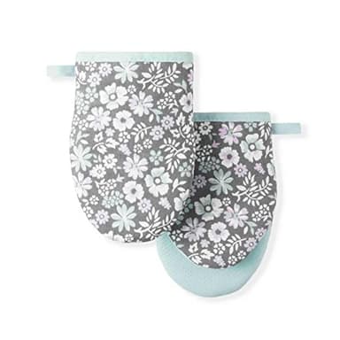 Martha Stewart Printed Mini Oven Mitt Set, 5.5"x8", Ditsy Floral - Image 1