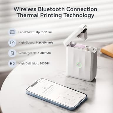 NIIMBOT D110 Upgraded Version Mini Label Maker Machine with 3 Tapes, Portable Bluetooth Thermal Printer, Sticker Labeler with Multiple Templates for Office Organization Home Kitchen School, White - Image 3