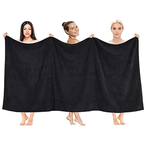 Cotton Paradise 100% Cotton 40x80 Oversized Bath Sheet, Extra Large Turkish Bath Towels for Bathroom, Black Bathsheet - Image 1